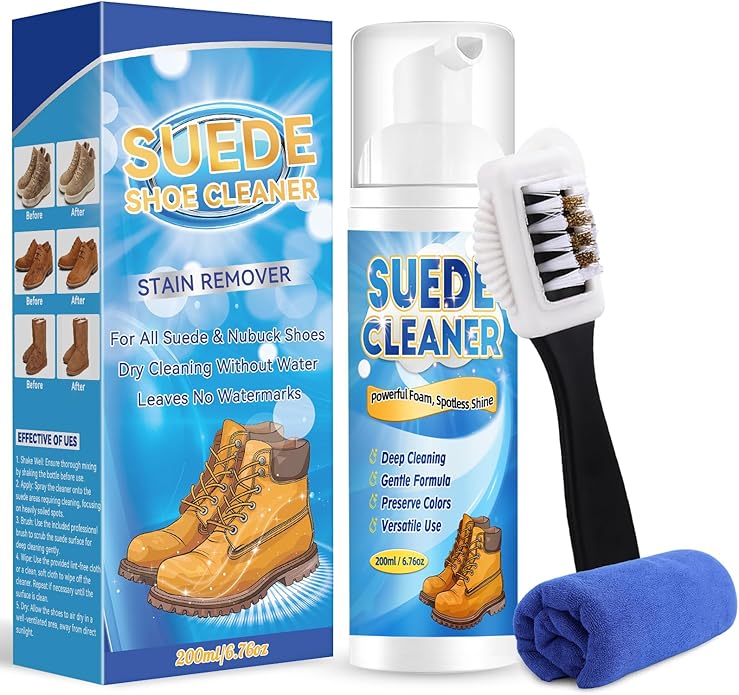 Bondtech Suede Shoe Cleaner Kit, Nubuck & Suede Cleaner with Brush & Towel, Foam Removes Dirt and Stains from Shoes 6.76 OZ