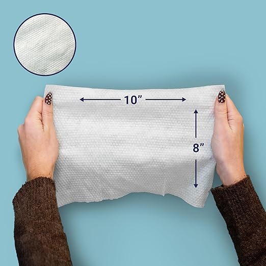happimess WPE1003A-4SET Reusable Heavy Duty Kitchen Wipes, Strong & Durable Multi-Surface Cleaning Cloths for Counters, Stovetops & Grease, Streak-Free & Unscented, 50 Count (Pack of 4), 8" x 10"