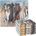 ALAZA Dish Towels Kitchen Cleaning Cloths Running Horse Dish Cloths Super Absorbent Kitchen Towels Lint Free Bar Tea Soft Towel Kitchen Accessories Set of 6,11"x11"