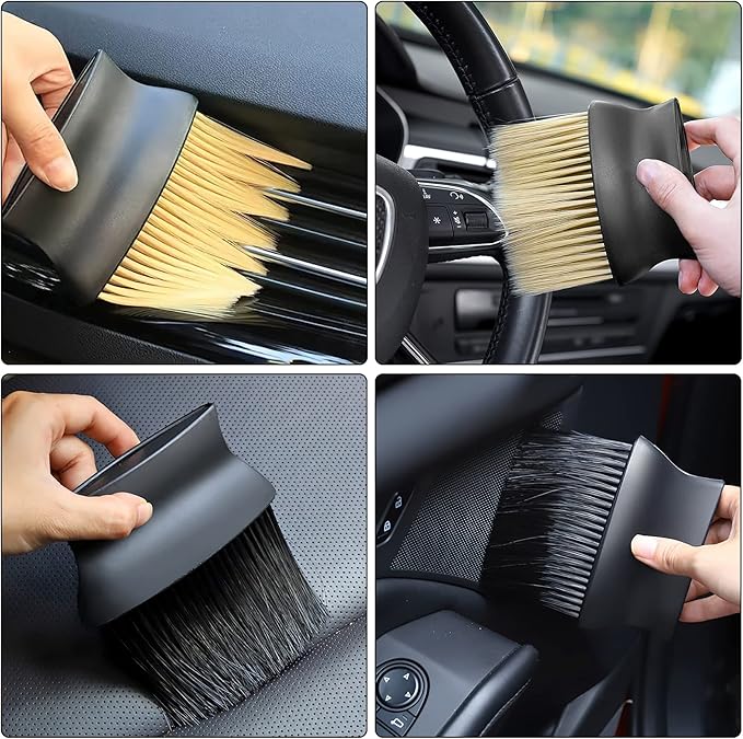 2 Pack Car Air Outlet Cleaning Brush Auto Interior Detailing Dust Brush Soft Bristles Detailing Dust Sweeping Tools for Dashboard Air Conditioner Vents (A Type)