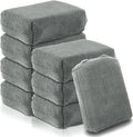 8 PCS Microfiber Applicator Pad, 4.7"x3.1" Scratch-Free Foam Buffing Scrub Pads, Car Wash Sponges for Effortless Detail Polishing, Waxing, Tire Shining, Interior Cleaning, Scrubbing (Grey)