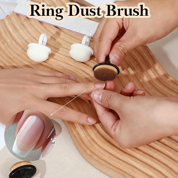 4 Pcs Dust Brush for Nails, Nail Brush Duster Soft Nail Brushes Portable Nails Duster Tools for Manicure and Pedicure,Black and White