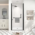 Frameless Pivot Shower Door 34"-36" Wx72 H,1/4"(6mm) Clear Nano Coated (SGCC) Tempered Glass,Reversible Swing Shower Door for Walk-in Shower,Modern Matte Black Finish