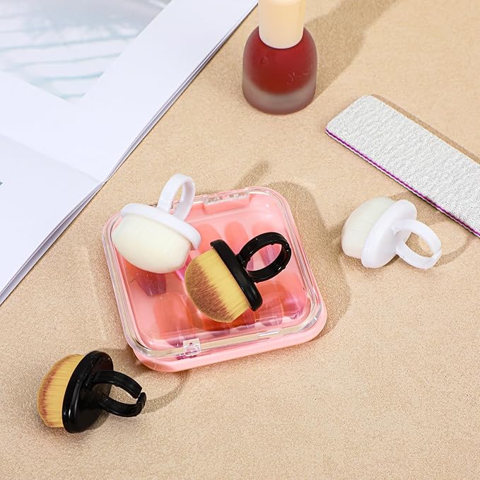4 Pcs Dust Brush for Nails, Nail Brush Duster Soft Nail Brushes Portable Nails Duster Tools for Manicure and Pedicure,Black and White