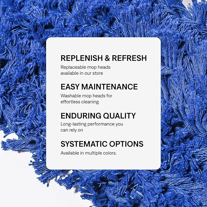 48 Inch Blue Commercial Dust Mop & Floor Sweeper with Extendable Handle – Mop for Hardwood, Tile, and Concrete Floor Cleaning