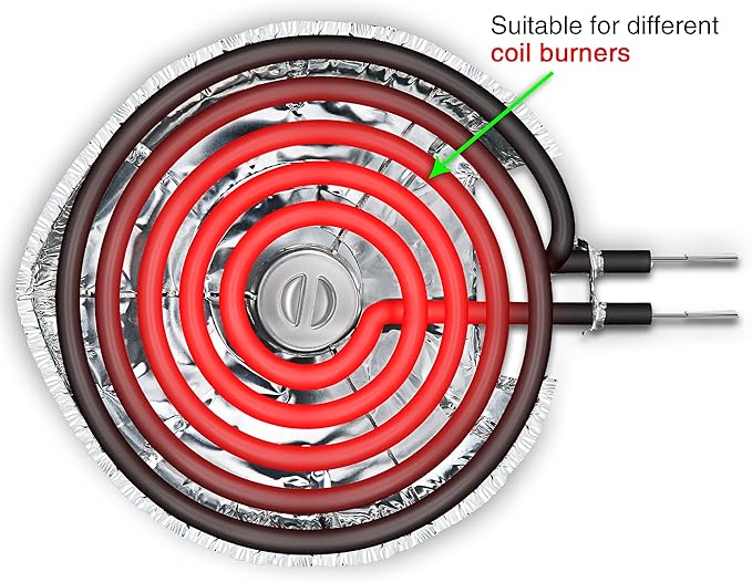 Dreyoo 100 Pcs Electric Stove Burner Covers, Disposable Aluminum Foil Drip Pan Liners, 6.25 and 8 Inch Round Burner Liners to Keep Stove Top Clean from Oil and Food Drips