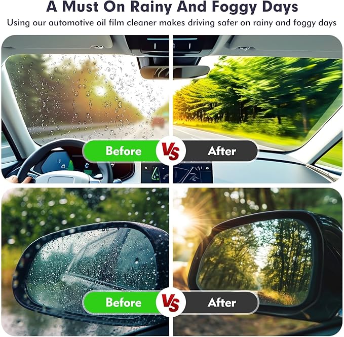 Automotive Oil Film Cleaning Brush, Car Glass Oil Film Cleaner Brush, Oil Repellent Film for car Windows, Improves Clarity and Visibility,Oil Film Cleaning Emulsion,universal glass cleaning wipe Board