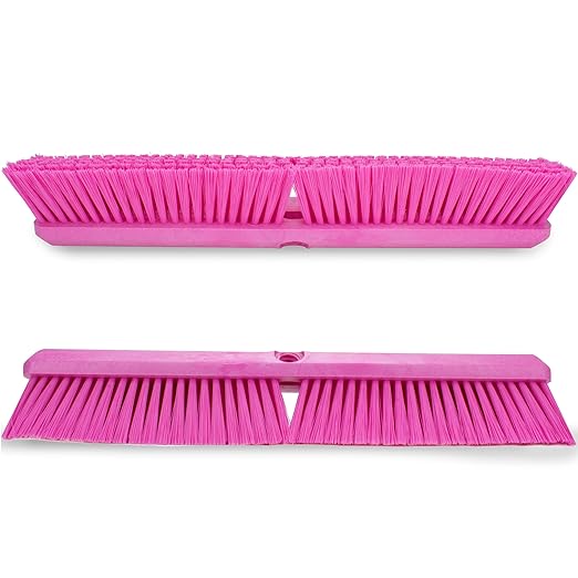 SPARTA 41890EC26 Omni Sweep Plastic Push Broom Head, Heavy Duty, Industrial Broom With Color Code System For Outdoor, Indoor, Garage, Concrete, Patio, Kitchen, Bathroom, 18 Inches, Pink, (Pack of 12)