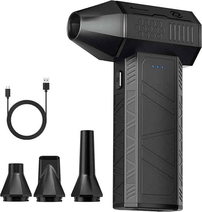 Compressed Air Duster - Electric Air Duster Super Power 110000RPM，3-Gear Adjustable Mini Duster Blower with Fast Charging