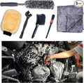 Motorcycle Cleaning Kit 6 Pack Design for Chrome, Woolies Brush, Wool Wash Mitt, Tire&Chain Brush, Detailing Brush& Ultra Plush Towel for Motorcycle& Bike Chrome Painted, Rims, Exhaust, Surface