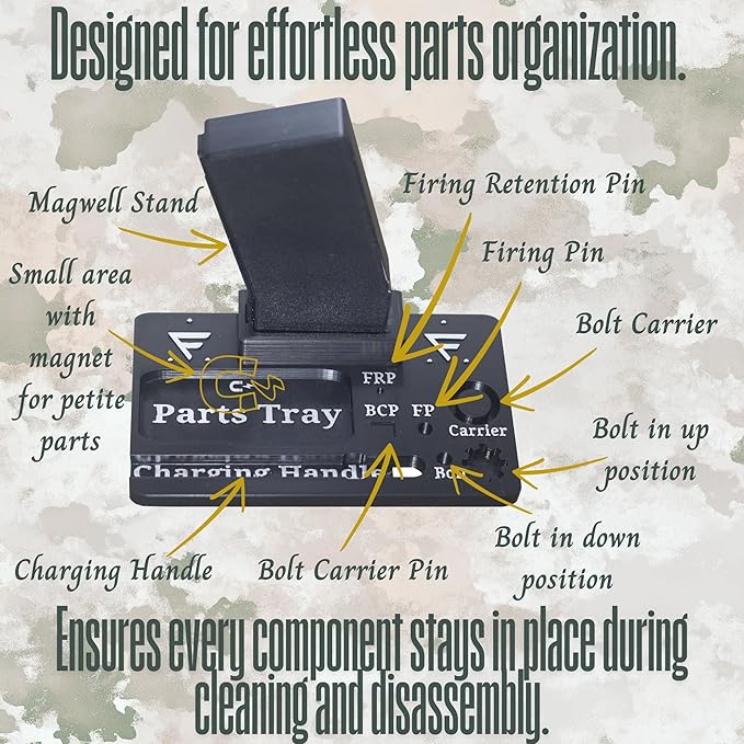 Organizer Stand for Cleaning and Display of The AR 15 Platform, Gift for Gun Collector and Enthusiast, Made in USA