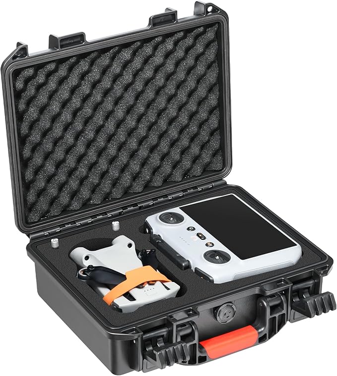 Hard Case for DJI Mini 3 Pro: IP67 Waterproof Carrying Cases for Mini 4/3 Pro/3 Drone RC 2/RC Smart Controller | Traveling Storage Box for Propellers Accessories (Case Only) (Black for RC 2)