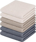Nialnant 6 Pack Kitchen Hand Towels,Large 100% Cotton Kitchen Tea Towels,Dish Towels for Drying Dishes 13x28 Inches,Multi Color