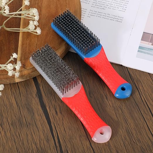4pcs Stainless Steel Wire Brushes for Grill, Heavy Duty Scratch Brushes with Ergonomic Grip Small Cleaning Tools for Home Kitchen Industrial Use