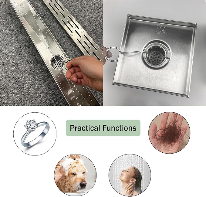 Neodrain 2PCS Hair Catchers Shower Drain Hair and Debris Strainer Only Fit Neodrain Shower Drains, Hair Trap,with Lifting Hook