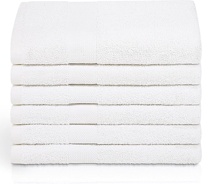 Simpli-Magic 79404 Bath Towels, White, 25x50 Inches Towels for Pool, Spa, and Gym Lightweight and Highly Absorbent Quick Drying Towels, 25 in x 50 in