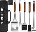 BBQ Grill Accessories, Stainless Steel Grilling Set with Storage Bag, Spatula, Fork, Cleaning Brush BBQ Accessories, Grill Tools Set for Outdoor Cooking Camping, Grilling Gifts for Men