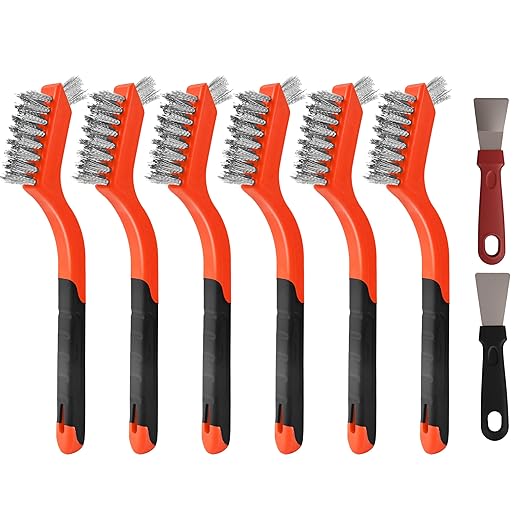 12 Pieces Stainless Steel Wire Brush Set, Stainless Steel Bristles for Cleaning Welding Slag and Rust,Scratch Brush with Mini Head & Hanging Hole for Everyday Cleaning