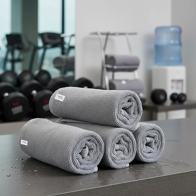 Basic Wash Cloths 12x12 Inches – Pack of 12 – Grey Color – Soft and Absorbent Multipurpose Cotton Washcloths for Bathroom, Spa, Gym, Salon, Hotel, and Everyday Use