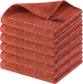 Homaxy 100% Cotton Terry Kitchen Dish Cloths, Ultra Soft and Absorbent Dish Towels for Kitchen, Suitable for Drying and Washing Dishes, 6 Pack, 12 x 12 Inches, Rust