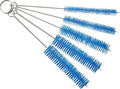 10" Tube Cleaning Brush Set, 5 Pack Large, Extra Long Nylon Straw Brushes with Flexible Handles for Bottles, Cleaning Straws, Pipe Cleaners, Keyboard, Glass, Guns, Detailing and Deep Cleaning, Blue