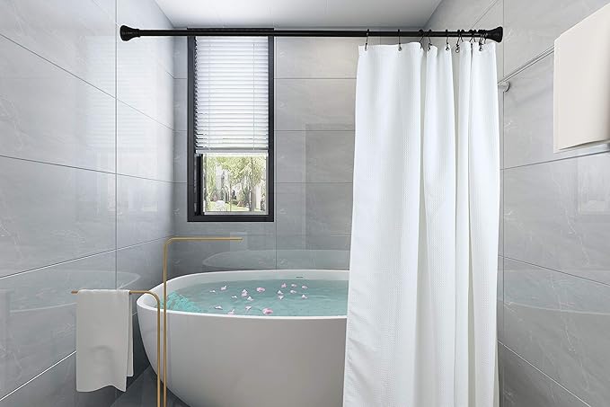 Utopia Alley HK1BK Deco Flat Double Roller Shower Curtain Hooks; Black