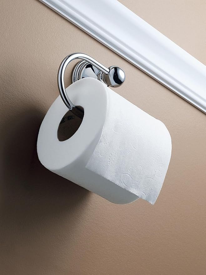 Moen Preston Collection Chrome Single Post Toilet Paper Holder,Wall Mounted Hanging Toilet Tissue Storage,DN8408CH,(Pack of 3)