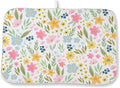 Spring Yellow Pink Blue Floral Dish Drying Mats 18x24 Inch Watercolor Flower Spring Drying Mats Seasonal Absorbent Drying Dish Pad Rack Drainer Mats for Kitchen Dining Room Counter Decorations