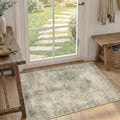 Vintage 2x3 Entryway Rug, Small Green Area Rugs For Entry Door Mat Kitchen, Bedroom,Laundry, Washable Indoor Hallway Runner Entrance Distressed Throw Rug, Soft Carpets For Bathroom Dorm Office