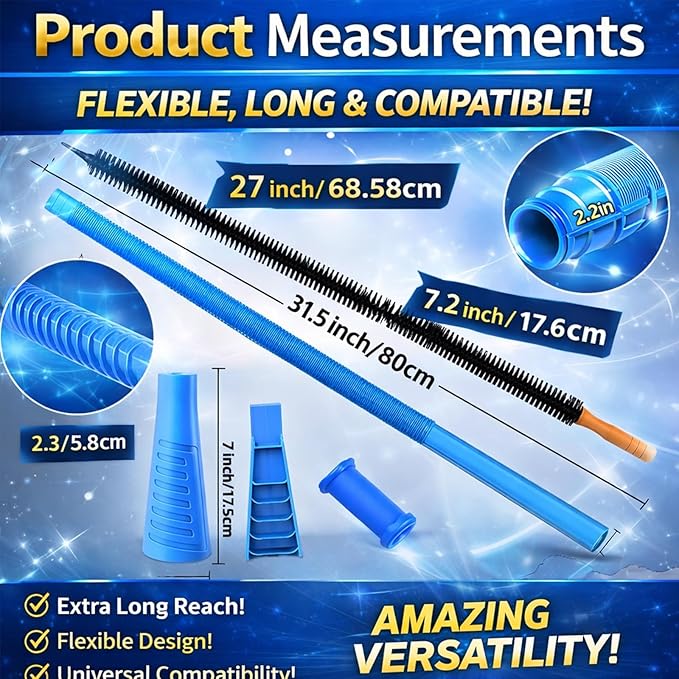 2026 Upgraded Dryer Vent Cleaning Kit for Vacuum, Universal Dryer Lint Vacuum Attachment with Long Flexible Hose & Brush, Dryer Lint Vac Attachment for Quick Lint Removal, for Vacuum Cleaners (Purple)