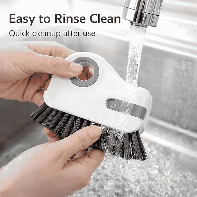 2 in 1 Groove Cleaning Brush with Sprayer, Window Track Cleaning Brush Tools, Sliding Door Track Cleaner, Crevice Cleaning Brush with Hidden Scraperfor Sliding Door Track, 2026 New Hard Bristle