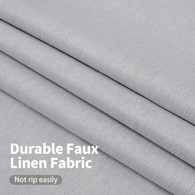 YoungsTex 78 Inches Long Linen 100% Blackout Curtains for Bedroom, Thermal Insulated Drapes with Grommet Privacy for Officen Living Room Window, Light Grey, 2 Panels, 52 X 78 Inch