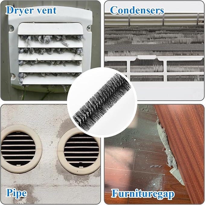 1 Pack Dryer Vent Cleaner Kit - Long Flexible Lint Brush for Dryer Vents, Refrigerator Coils, and Radiators - Household Cleaning Supplies (1, Short Brush)