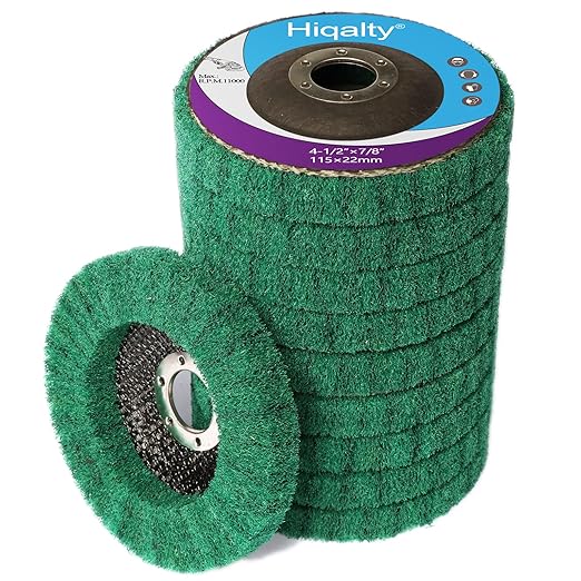 10Pcs 4.5" x 7/8" Nylon Fiber Flap Disc Polishing Grinding Wheel,Abrasive Grinding Discs for Angle Grinder,for Stainless Steel Polishing Metal Surface Finishing(Green)