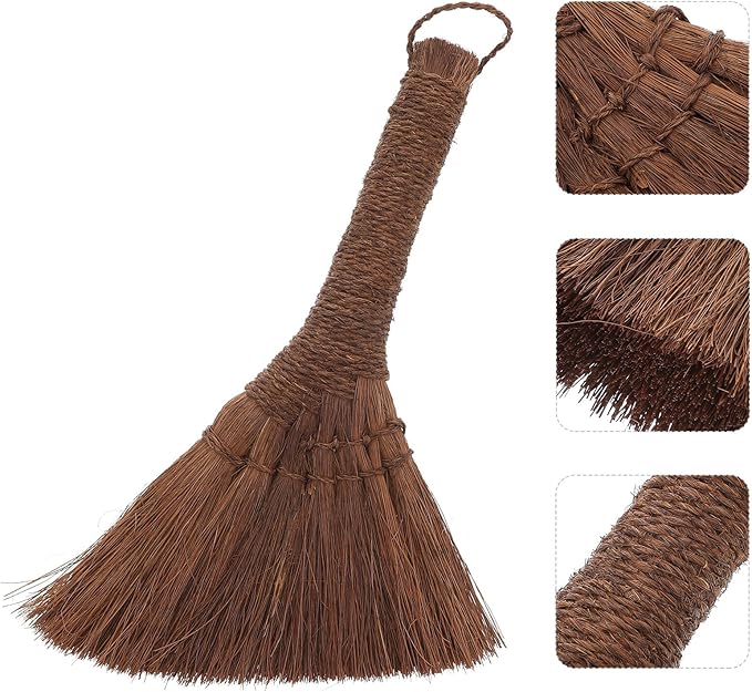 Small Cleaning Broom for Home Lightweight Sweep The Bed Brush Soft Synthetic Bristles Mini Hand Broom Hanging Rope for Furniture and Carpet Dust Removal Compact