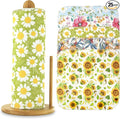 25 Pack Reusable Paper Towels, Paperless Towels Roll Washable Cotton Cloth for Kitchen Towels Zero Waste Products Alternative Paper Towels Alternative (Flower-A)
