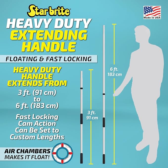 STAR BRITE Extend-A-Brush Handles - Fixed & Telescoping Floating Handles - Quick Connect for Boat, RV, Pool, Auto, Home Cleaning - Durable, Versatile Extension Handles for Multiple Accessories