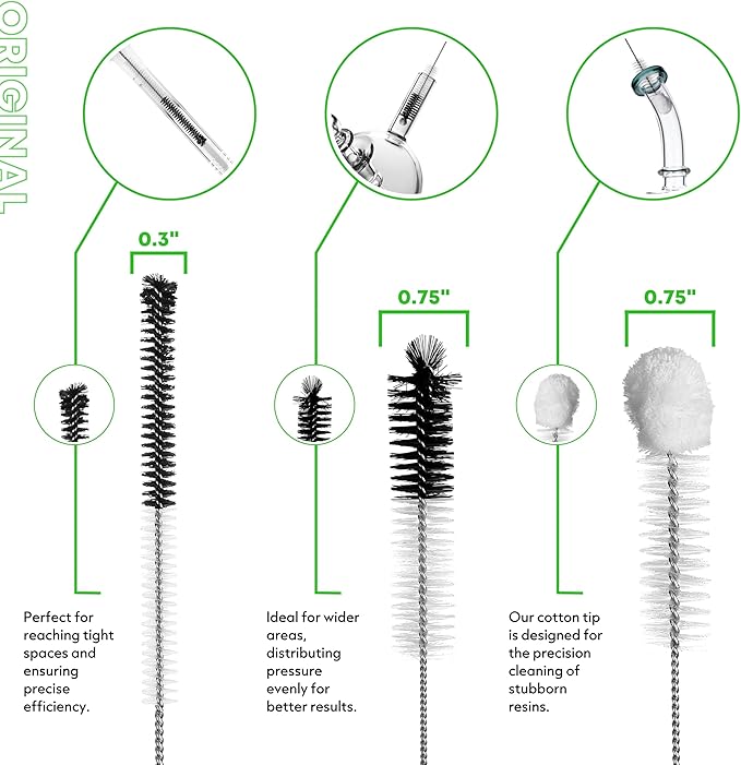 Pipe Perfect | Original (Mid-Sized) | 7pcs Multi-Purpose Brush Pack | Pipe Cleaner for Small Pipe and Tube Cleaning Brush Kit