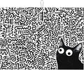 Black Cat Streak Dish Drying Mat 18x24 inches Microfiber Absorbent Fast Dry Mat for Kitchen Counter Coffee Bar Funny Cat Large Drying Mat Kitchen Decor Gifts (Black Cat, 18x24 inches)