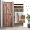 TSMST 8FT Sliding Barn Door Hardware Kit, Stainless Steel Heavy Duty Sturdy Barn Door Track for Single Wood Door, Slide Smoothly Quietly (Y Style)