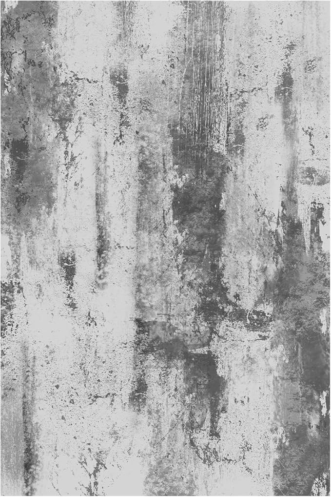 5x7 Area Rugs for Living Room, Modern Abstract Washable Rug, Boho Non Slip Low Pile Carpet for Indoor Dining Room, Bedroom, Office, Dorm, Farmhouse and Kids Room - Grey White