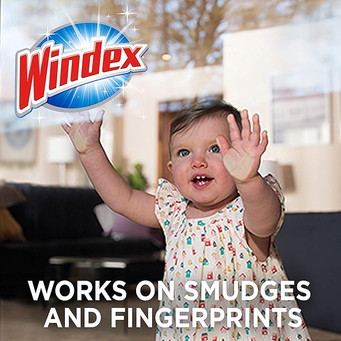 Windex Glass Cleaning Wipes, Pre-Moistened Glass and Surface Wipes to Clean Home Surfaces, Household Essentials, Original Scent, 38 Count (Pack of 12)