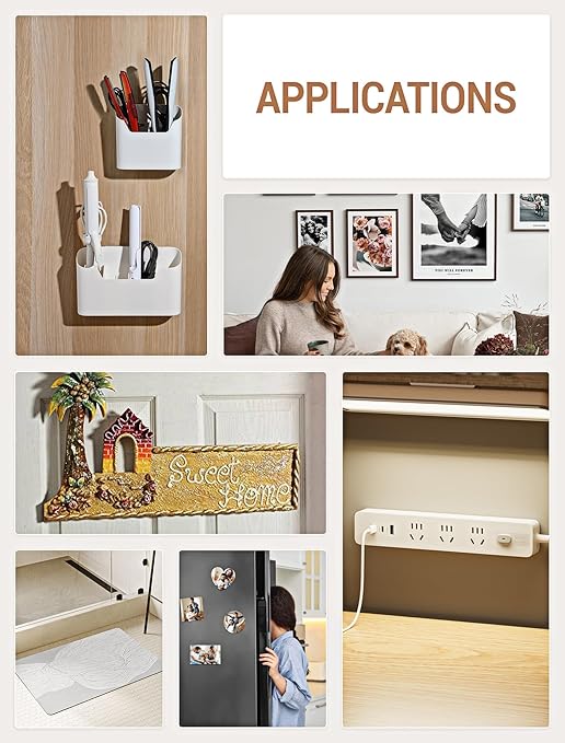 Heavy Duty Large Picture Hanging Strips, 30-Pairs (60 Packs) Adhesive Picture Hangers, No Damage Wall Hanger Without Nail, Poster Hanger Strips, Picture Hanging Hooks for Wall Decoration