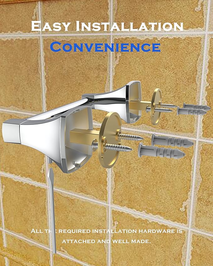 Polished Chrome Toilet Paper Holder Bathroom Double Post Pivoting Tissue Roll Holder Stainless Steel and Zinc Alloy Wall Mount