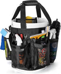 5 Gallon Bucket Organizer with Anti-fall Hooks & Buckle, Car Wash Bucket Caddy with Mesh Pockets, 5 Gallon Cleaning Tools Bag for Home, Auto, Garden & Fishing