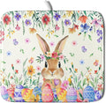 Giwawa Easter Rabbit Dish Drying Mat Spring Flower Dish Drainer Rack Mats 16x18 inch Absorbent Microfiber Fast Dry Pad Kitchen Counter Accessories