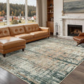 Area Rugs 8x10,Large Soft Rugs for Living Room, Washable, Modern Green Abstract Rugs for Bedroom Dining Room, Non-Slip Foldable Thin Indoor Carpet Stain Resistant(Moss Green)