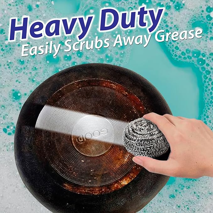 Stainless Steel Scrubber Set, Metal Sponge, Stainless Steel Scouring Pad, Stainless Steel Pads, Pack of 4