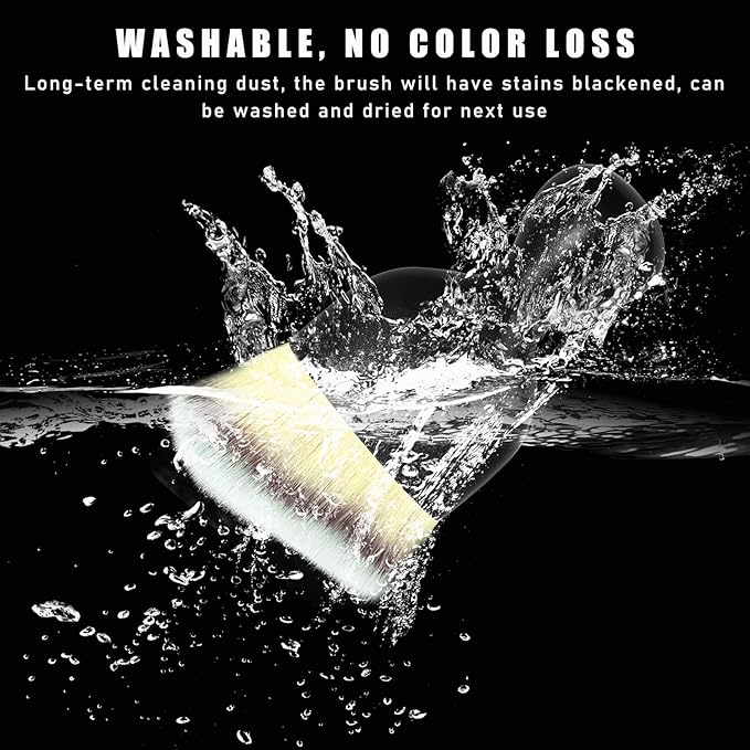 2PCS Car Interior Dust Brush, Soft Scratch Free Auto Detailing Brushes, Universal Vehicle Interior Cleaning Tool for Automotive Dashboard, Air Vents, Leather (Beige)