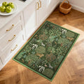 GarveeHome Jungle Rug 2x3 Animal Print Rugs Non Slip Washable Front Door Rug for Entryway, Indoor Kitchen Rugs Low-Pile Small Door Mat Forest Carpet for Bedroom Home Décor, Dark Green